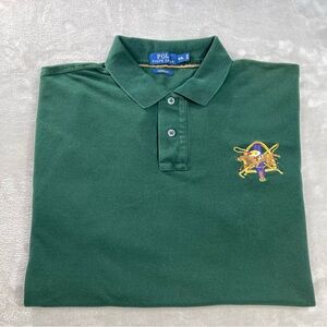 Polo Ralph Lauren Custom Fit Equestrian Playing Polo Patch Polo Shirt Men Sz 2XL